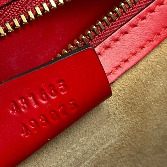 GUCCI RED CALFSKIN LEATHER MEDIUM SYLVIE TWO WAY TOP HANDLE BAG - Picture 8 of 13
